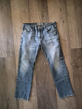 Signature Men's Straight Jeans - Blue Wash